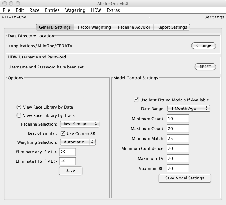 V6 Settings